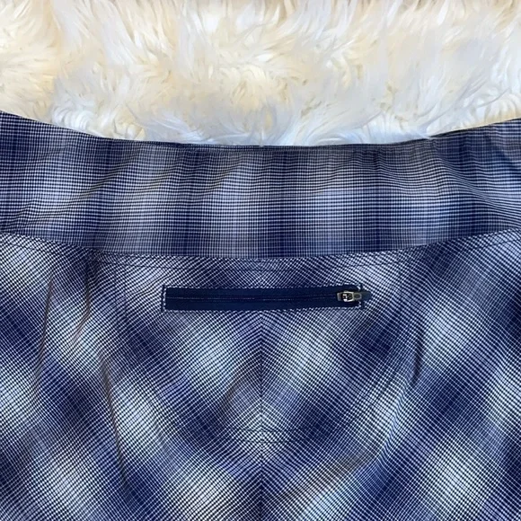 Athleta Tulum stretch nylon skirt skort navy gray plaid 8 - Picture 11 of 14
